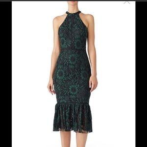 Alexia Admor Emerald Green lace halter dress